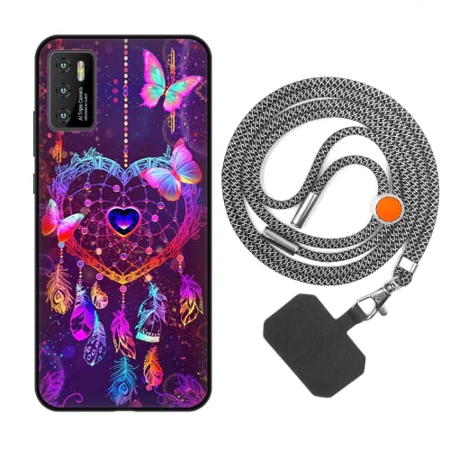 vingarshern Handyhülle Kompatibel mit CUBOT P50 Hülle Silikon mit Aesthetic Muster,Stoßfest Schutzhülle mit Kordel,Weich Bumper Case mit Handykette/Umhängeban,Dream Catcher von vingarshern