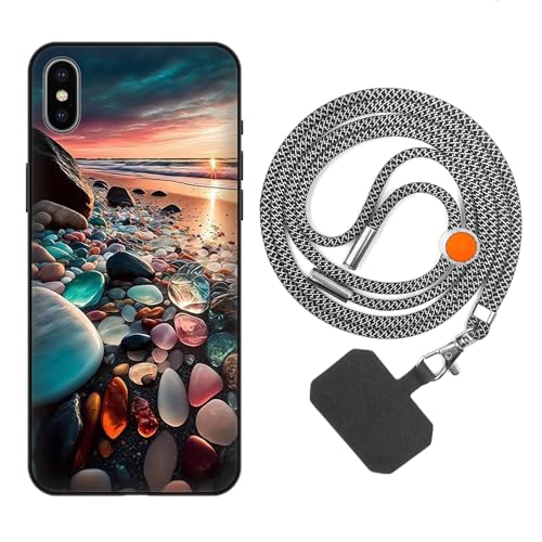 vingarshern Handyhülle Kompatibel mit Handy iPhone XS Hülle Silikon Rückseite mit Muster Design,Weich Stoßfeste Anti-Kratzt Schutzhülle mit Handykette/Umhängeban,Bild*05 von vingarshern