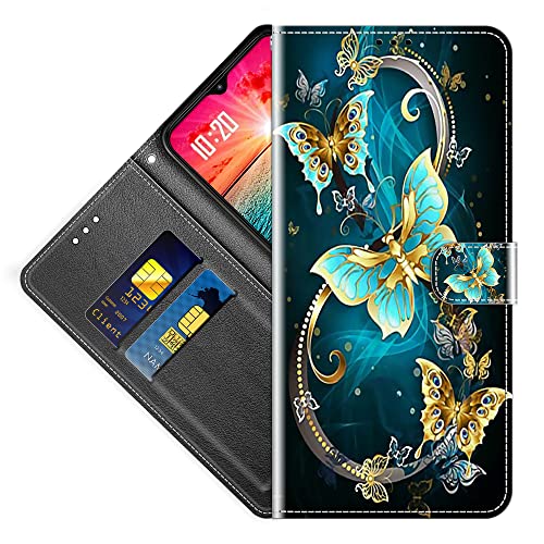 vingarshern Klapphüllen Kompatibel mit Oukitel C50 Hülle Leder Tasche Etui Flip Handyhülle Lederhülle Handytasche Magnetverschluss Handy Brieftasche Schutzhülle,Schmetterling von vingarshern