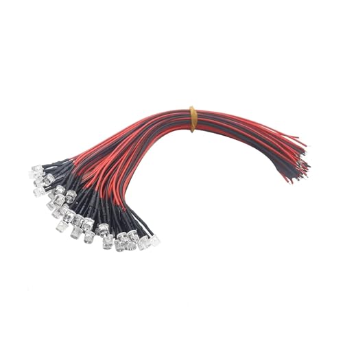 20 50 100 Stück/Menge 20 cm vorverdrahtet 3 mm 5 mm LED-Lichtlampe vorverdrahtet Emitting Diodes DC12V(3mm Holder,ORANGE_50PCS) von wangzhich