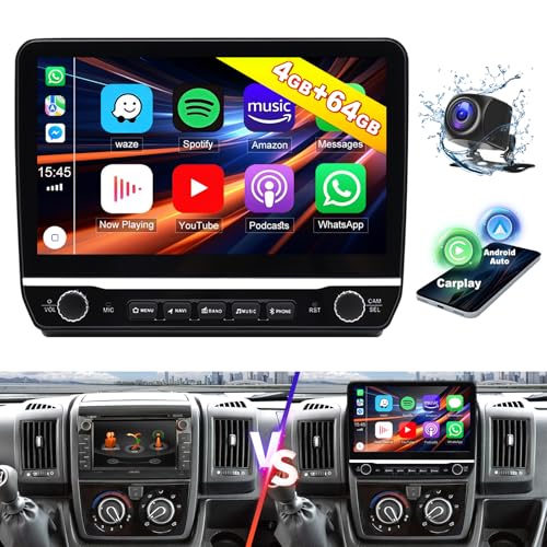 4G+64G Android 13 Autoradio mit Navi für FIAT Ducato Peugeot Boxer Citroen Jumper 2 2011-2022,10 Zoll Bildschirm Radio 2 DIN mit Carplay Android Auto Bluetooth WiFi HiFi FM/RDS+Rückfahrkamera von wanhonghui