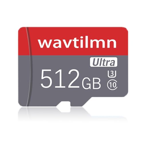 512GB Micro SD High Speed SD Karte Klasse 10 Speicherkarte mit Adapter für Smartphone Überwachungskamera Tablet Drone von wavtilmn