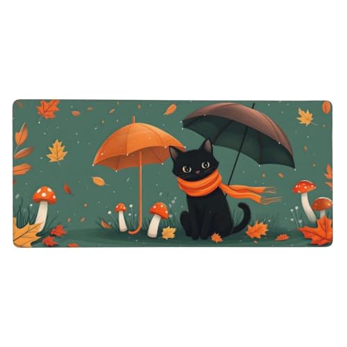 Gaming Mousepad XXL Farbe, Mauspad Katze Schreibtischunterlage 1500x800x3mm Mauspad Gaming, rutschfeste Gummibasis, Nahtlose Kantenfür, für PC Laptop Verbessert Präzision und Geschwindigkei t-1643 von wcusmmog