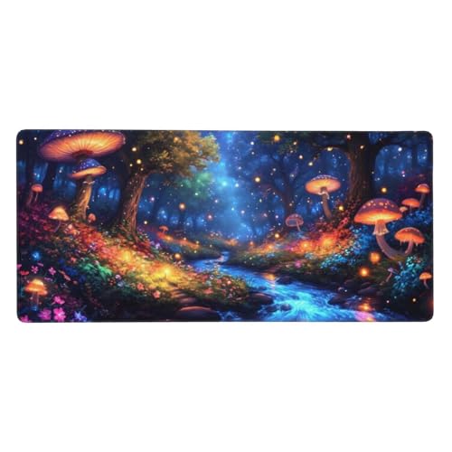 Gaming Mousepad XXL Farbe, Mauspad Pilz Schreibtischunterlage 1200x600x3mm Mauspad Gaming, rutschfeste Gummibasis, Nahtlose Kantenfür, für PC Laptop Verbessert Präzision und Geschwindigkei t-1462 von wcusmmog