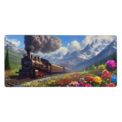 Gaming Mousepad XXL Farbe, Mauspad Zug Schreibtischunterlage 700x400x3mm Mauspad Gaming, rutschfeste Gummibasis, Nahtlose Kantenfür, für PC Laptop Verbessert Präzision und Geschwindigkei t-3256 von wcusmmog