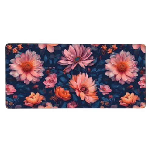 Mauspad XXL 1500x800x3mm, Mousepad Blumen Schreibtischunterlage Rosa Mauspad Gaming, Spezielle Oberfläche Verbessert Präzision und Geschwindigkeit, Mausmatte für PC, Büro, Laptop, Computer t-3767 von wcusmmog