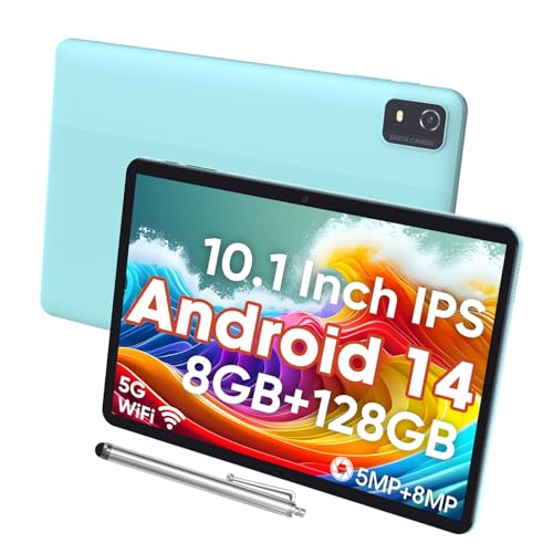 weelikeit 10-Zoll-Android-Tablet, 128 GB Speicher (erweiterbar auf 1 TB), 6000-mAh-Akku, 5G WiFi 6, Bluetooth 5.0, 8-MP- + 5-MP-Dualkameras, Kinder und Familie von weelikeit