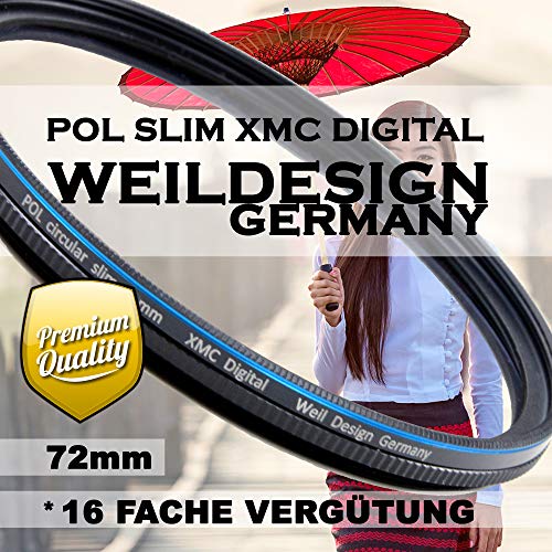 Polfilter POL 72 circular slim XMC Digital Weil Design Germany SYOOP * Kräftigere Farben * Frontgewinde * 16 fach XMC vergütet * inkl. Filterbox * zirkulare (Pol Filter 72 mm) von weildesign