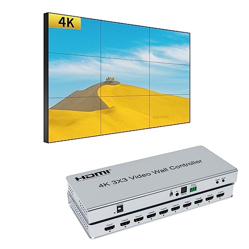 4K @ 30HZ 3x3 videowand Controller 1 HDMI Eingänge auf 9 HDMI Ausgänge Video Wall prozessor Unterstützung 1x1,1x2,1x3,1x4,1x5,1x6,2x1,2x2,2x3,2x4. 3x1,3x2,3x3,4x1,4x2,5x1,6x1 von weiyoutong