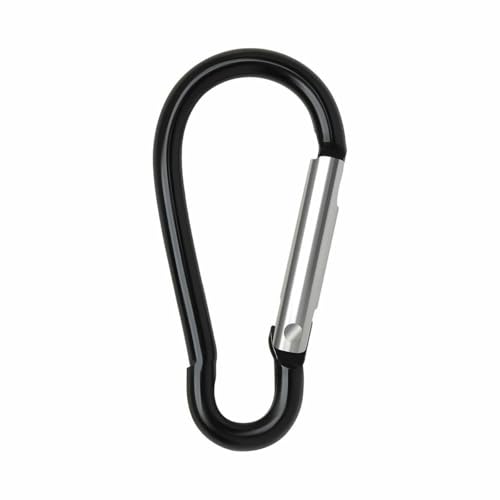 5/10/50/100 Stück Aluminium-Karabiner-Schlüsselanhänger-Clip Outdoor-Camping-Schlüsselring Karabinerhaken Wasserflaschenschnalle Kit Kletterzubehör-50 Stück-Schwarz von wejiay