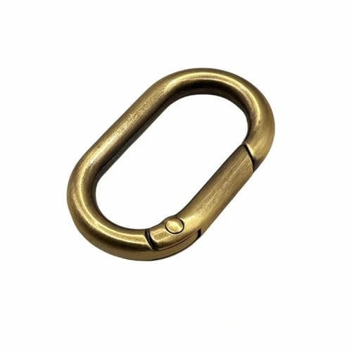 5 x ovaler O-Ring mit Feder, zum Öffnen, Riemenschnalle für Ledertaschen und Handtaschen, Schlüsselanhänger, Hundekette, Schnappverschluss, Karabiner, Innendurchmesser 22 mm, Bronze von wejiay