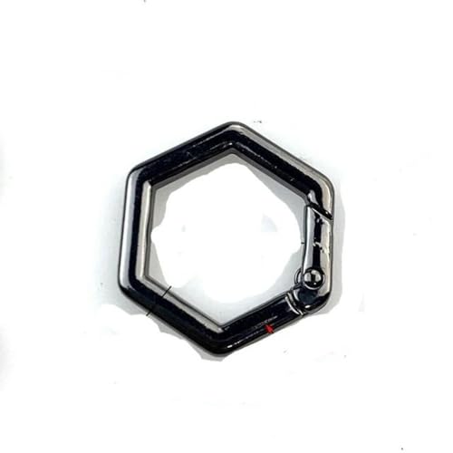 Sechskant-Feder-O-Ring, zum Öffnen, Ledertaschen-Handtaschen-Gurtschnalle, Schlüsselanhänger, Hundekette, Schnappverschluss, Karabinerhaken, 25 mm, Schwarz von wejiay