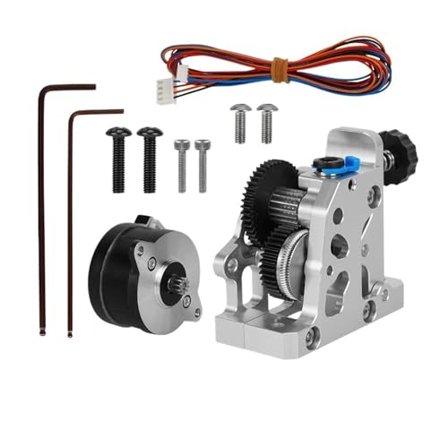 wenwendianzi For CR10 CR 10S Ender3 V2 VORON HGX LITE Extruder Dual Gear Extruder Hartstahl Untersetzungsgetriebe Hochgeschwindigkeitsmotor 3D-Druckerteile(SilverExtruder Motor,2 sets) von wenwendianzi