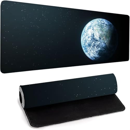 Mouse Pad, Gaming Mauspad, Computer-Mauspad Mit Anti-Rutsch-Gummiboden, Leichtes Gleiten, Spritzwassergeschützt, Langlebige Materialien, Frisches, Modernes Design - 700 x 300 x 3mm Schwarz Mond 8-G von wohoaqio