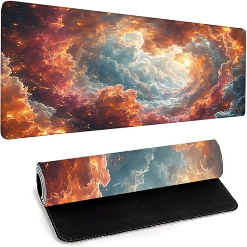 XXL Gaming Mauspad 1000 x 500 x 3mm - XXL Mousepad - Tischunterlage Large Size - rutschfeste Gummibasis - Verbessert Präzision und Geschwindigkeit, für Computer Professionelle Gamer Rosa Himmel K-4 von wohoaqio