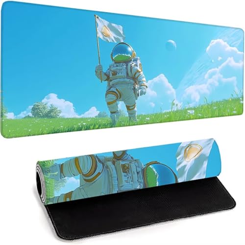 Xxl Gaming Mauspad 600 x 300 x 3mm - Xxl Mousepad - Tischunterlage Large Size - Verbessert Präzision und Geschwindigkeit, Rutschfeste Gummibasis, Geeignet & Jungen, Männergeschenke Blau Landschaft 0-0 von wohoaqio