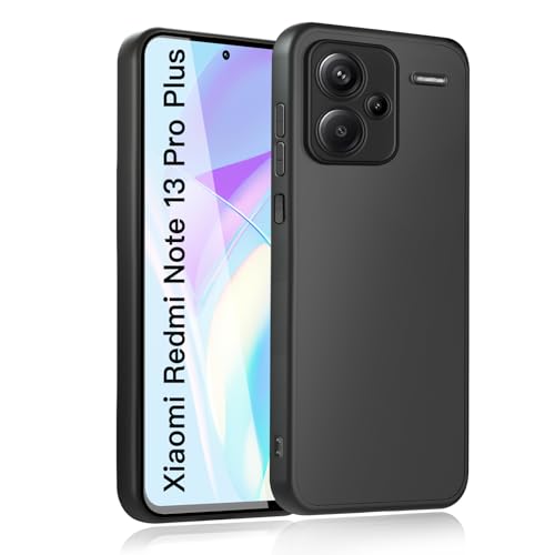 Hülle für Xiaomi Redmi Note 13 Pro Plus Handyhülle, Upgraded Kameraschutz, Stoßfest Kratzfest, Fingerabdruck, Anti-Rutsch Fallschutz Schutzhülle, Unterstützt kabelloses Laden für 13 Pro+ (Schwarz) von wsiiroon