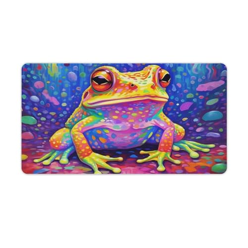 wuzihanptpt Buntes Froschgemälde großes GamingMauspad 40 x 75 cm Mauspad rutschfestes TastaturMauspad geeignet für ComputerLaptops GamingMauspad von wuzihanptpt