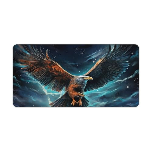 wuzihanptpt Galaxies EaglesMauspad großes GamingMauspad mit 3DDruck mit Rutschfester Gummiunterseite erweiterte Mausmatte für Computer und Büro 30 x 60 cm von wuzihanptpt