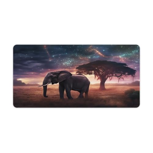 wuzihanptpt Galaxies Elephants GamingMauspad großes Mauspad personalisiertes erweitertes Mauspad BüroSchreibtischunterlage große Größe 30 x 60 cm von wuzihanptpt