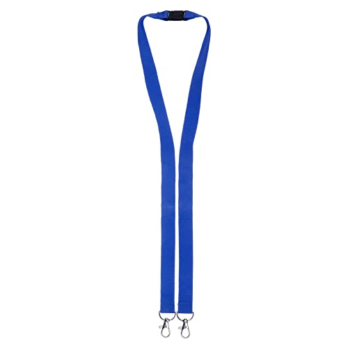 Karteo Schlüsselband blau mit Doppelkarabiner [1 Stück] Lanyard inkl. Karabinerhaken und Sicherheitsverschluss zum Umhängen von Ausweishüllen von www.karteo.de