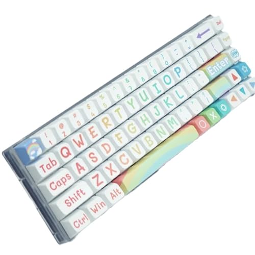 DYE-SUB-Tastenkappen, 125 Tasten, MDA, Höhe, DYE-SUB-Tastenkappe für Schalter, mechanische Tastaturen, Regenbogen-Tastenkappe DYE-SUB-Tastenkappen, 125 Tasten, MDA, Höhe, DYE-SUB-Tastenkappe für Schalter, mechanische Tastaturen, Regenbogen-Tastenkappe von xbiez