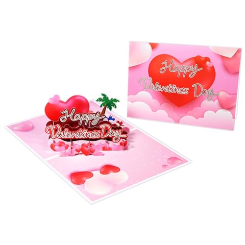 xbiez Elegante 3D-Glückwunschkarte zum Valentinstag, unverwechselbarer Stil, Popup-Grußkarte, Urlaubsparty-Zubehör für Familie und Freunde von xbiez
