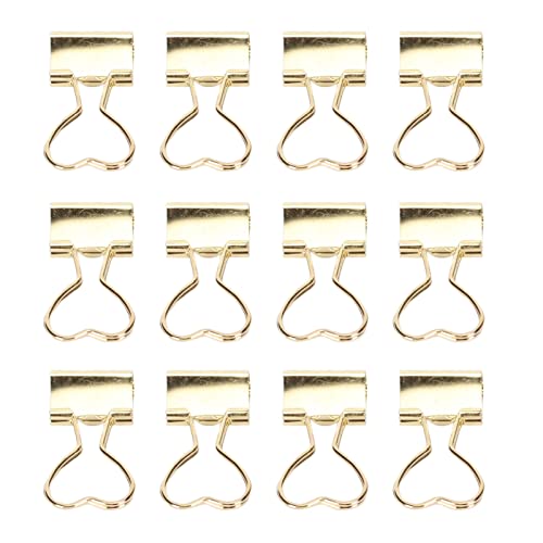 xctopest Heart Clips, Clips For Paperwork Metal Hollow Strong Clamping Force Multiple Uses Not Easy To Disperse Security Practical, Clips For Stationery Office (Gold) von xctopest