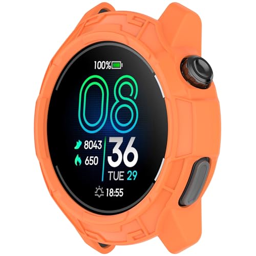 xhKJO Hülle Kompatibel mit Coros Pace Pro Case, Schutzhülle Clear Silikon Ultradünne Kratzfest Transparent Soft TPU Case Abdeckung Cover Tasche für Coros Pace Pro Watch (orange) von xhKJO