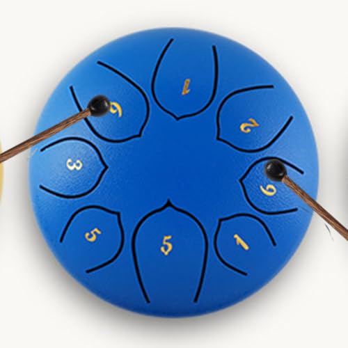 Steel Tongue Drum, 8 Noten 6 Zoll Chakra Tank Drum mit Handpan Drum Mallets und Tragetasche, Klangheilungsinstrumente für Musikerziehung, Unterhaltung, Meditation, Yoga von xinhong