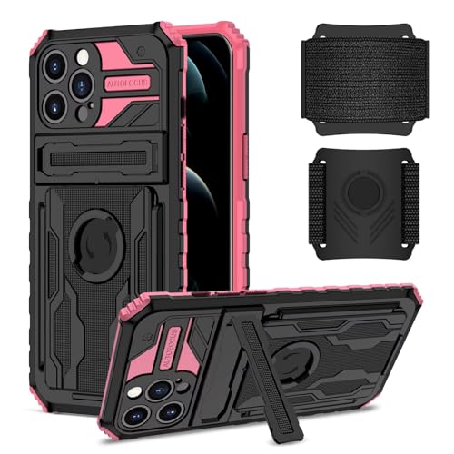 xinyunew Armband Handy für Google Pixel 9 Pro XL Hülle,Sportarmband Abnehmbares Handy,Handyhalterung Arm Joggen Smartphones für Kartenfach Standfunktion stoßfest Handyhülle Google Pixel 9 Pro XL-Rosa von xinyunew