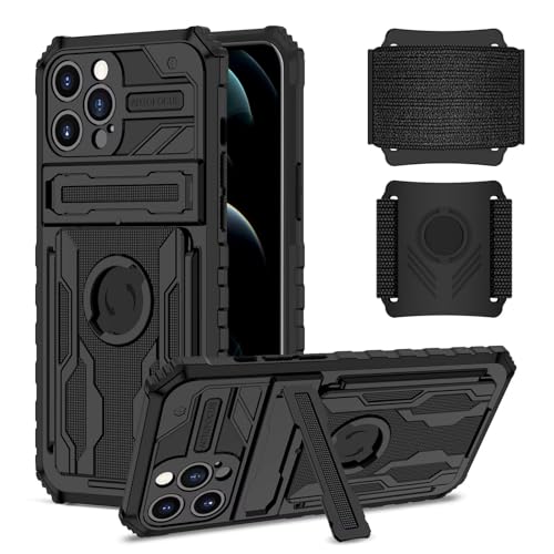 xinyunew Armband Handy für Xiaomi Redmi 9 Hülle,Sportarmband Abnehmbares Handy,Handyhalterung Arm Joggen Smartphones für Kartenfach Standfunktion stoßfest Handyhülle Xiaomi Redmi 9 -Schwarz von xinyunew