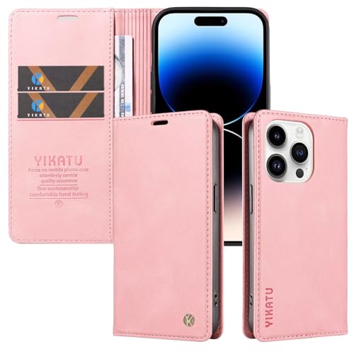 xinyunew Leder Schutz für Xiaomi Redmi Note 14 Pro 4G Hülle PU Leder Handyhülle Lederhülle Klapphülle Kartenfach Flip Cover für Xiaomi Redmi Note 14 Pro 4G Handy hülle Leather Wallet Phone Case Rosa von xinyunew