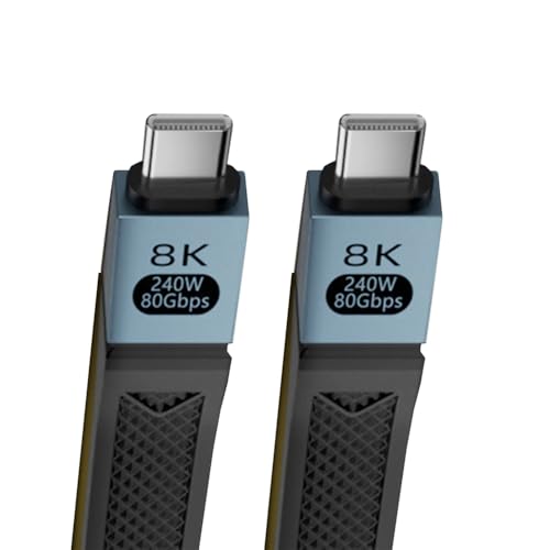 xiwai Kurzes USB 5.0 Flat Slim FPC 13 cm/5,12 Zoll 240 W 80 Gbit/s USB 5 Typ-C-Kabel mit 16K@30 Hz 8K@60 Hz 5K@60 Hz Videoausgang Kompatibel mit USB4.0 Thunderbolt3/4/5 xiwai Kurzes USB 5.0 Flat Slim FPC 13 cm/5,12 Zoll 240 W 80 Gbit/s USB 5 Typ-C-Kabel mit 16K@30 Hz 8K@60 Hz 5K@60 Hz Videoausgang Kompatibel mit USB4.0 Thunderbolt3/4/5 von xiwai