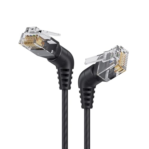 xiwai RJ45 8P8C Netzwerkkabel, 1000 Mbps, Stecker auf Stecker, 360 Grad gedreht, abgewinkelt, CAT6, UTP, für LAN, Ethernet, Netzwerk, 0,2 m von xiwai