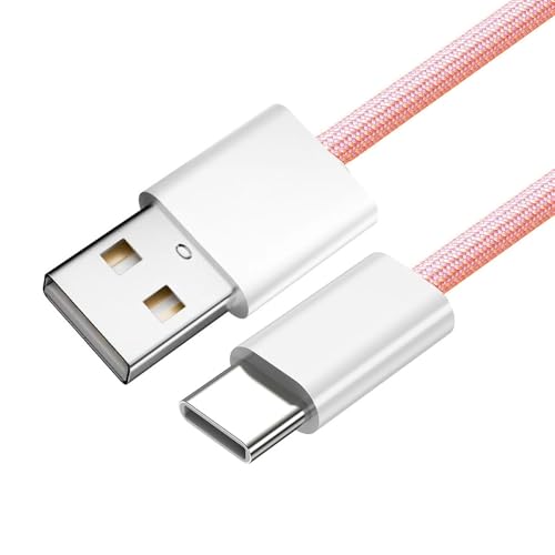 xiwai USB-Verlängerung, USB-C-Stecker auf Typ-A-Stecker, 15 W, 5 V, 3 A, 480 Mbit/s, Datenkabel, rosa Hülle für Handy und Tablet, 100 cm von xiwai