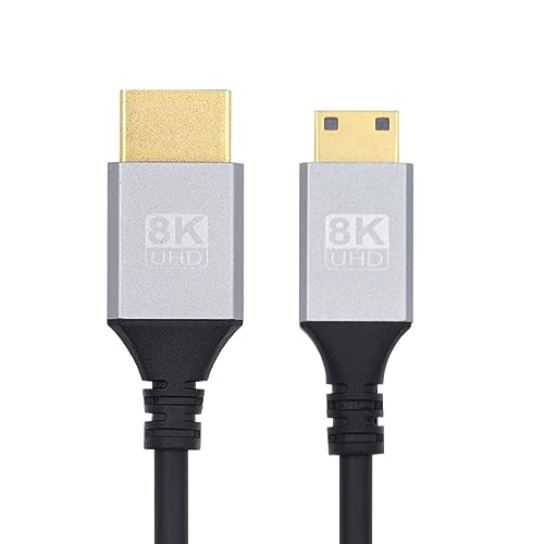 xiwai Ultradünnes Mini-HDMI-2.1-HDTV-Kabel 0,5 m, Hyper Slim HDMI-Kabel 2.0 8K 4K Typ-A auf Typ-C für Kamera-HDTV von xiwai