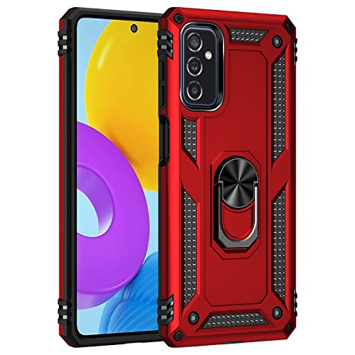 yanzi Kompatibel mit Samsung Galaxy A82 Smartphone Hülle(Rot)+3D Displayschutzfolie[Militär-Stoßfeste]-[Ständer] Schutzhülle Rugged Kratzfest Bumper Handyhülle für Galaxy A82-2021 von yanzi