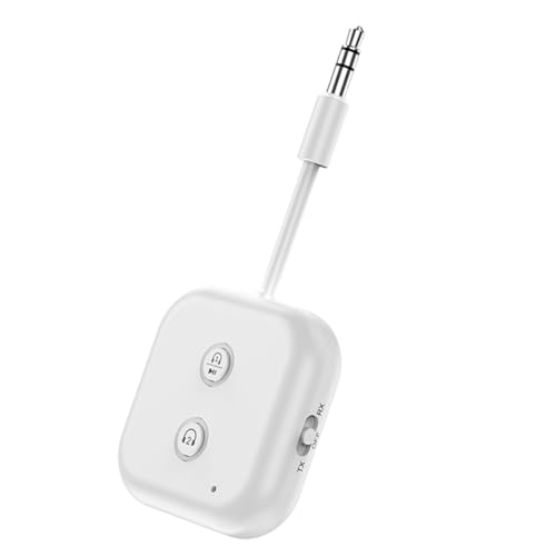 yasoe 2-In-1 Bluetooth 5.3 Audio-Empfänger/Sender, Kabelloser Adapter mit Mikrofon, 3,5 mm AUX-Stereomusik für Auto, Flugzeug, Fernseher von yasoe