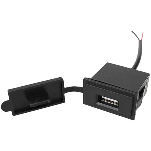 Autoladegerät mit Stecker, 12 V, 24 V, 2,4 A, quadratische Form, einzigartiger USB-Anschluss, wasserdichter Netzadapter, zum Schutz des Autos von ycezw