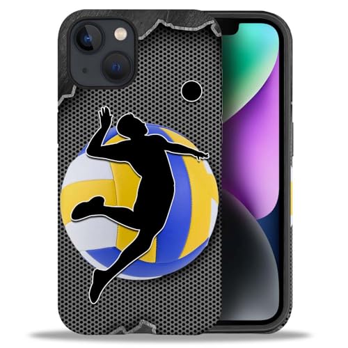 yicomon Kompatibel mit iPhone 13/iPhone 14 Hülle, Volleyball-Sport-Muster, langlebig, modisch, lustig, Flüssigsilikon-Hülle, weich, kratzfest, stoßfest, Schutzhülle für iPhone 15 von yicomon