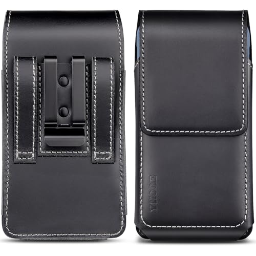 ykooe Leder Handy Gürteltasche, (Echtem Serie) Herren Gürteltasche für iPhone 15 14 13 12 11 Pro - L/Schwarz, (Nicht für Pro Max) von ykooe