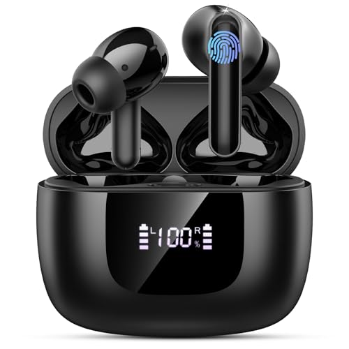 yobola Bluetooth Kopfhörer, Kopfhörer Kabellos Bluetooth 5.4 Tiefer Bass, Sport In Ear Kopfhörer Bluetooth mit 4 ENC Noise Cancelling Mic, Mini Kabellose Kopfhörer 35Std IP7 Wasserdicht, USB-C von yobola