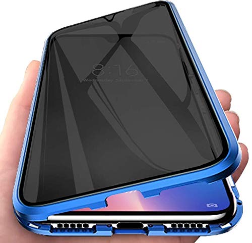 youmehe Anti-peep Magnetische Adsorption Handyhülle für iPhone 7plus/8plus，Vollbild-Abdeckung Panzerglasfolie Sichtschutz,360 Grad Metallrahmen Magnet Case-（Blau） von youmehe