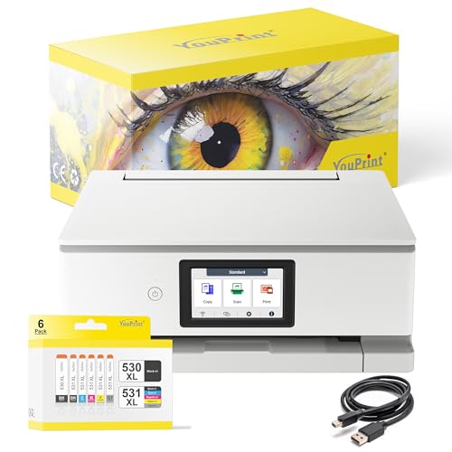 youprint Multifunktionsdrucker Bundle TS8751 (Drucker, Scanner, Kopierer) inklusive 6 kompatiblen Druckerpatronen passend für Canon 530 531 XL von youprint