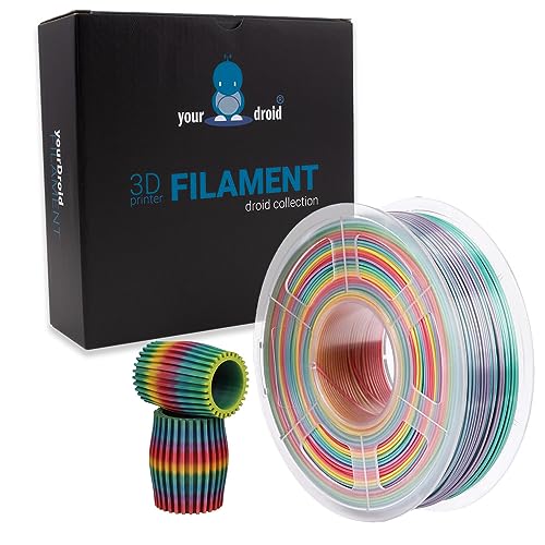 yourDroid PLA Filament Regenbogen 1.75mm 1kg 3D-Drucker von your droid