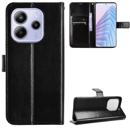 zZjoOoj Case Collection for Xiaomi Redmi Note 14 4G Flip Cases - Premium Quality PU Leather Mobile Phone Case [Magnetic Closure] Money and Card Holder, Shockproof, Black von zZjoOoj