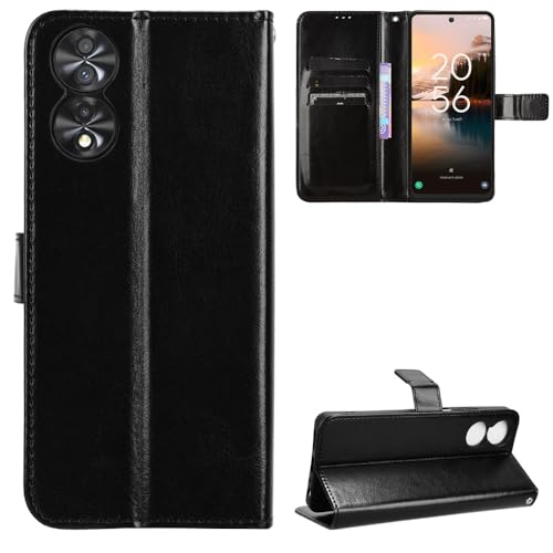 zZjoOoj Case Collection für TCL 40 Nxtpaper 4G Klapphüllen - Premium Qualität Leder Handyhülle [Magnetverschluss] Geld und Kartenhalter,stoßfest, Schwarz von zZjoOoj