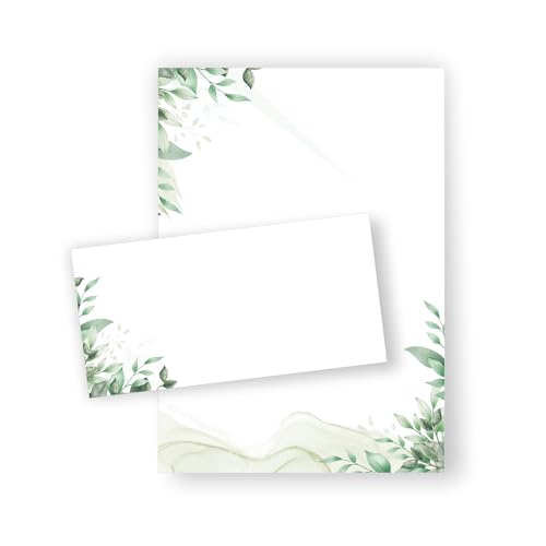 Briefpapier Blättertraum DIN A4 I Set Briefpapier/Umschläge von zartbesaitet.com Schöne Produkte aus Papier
