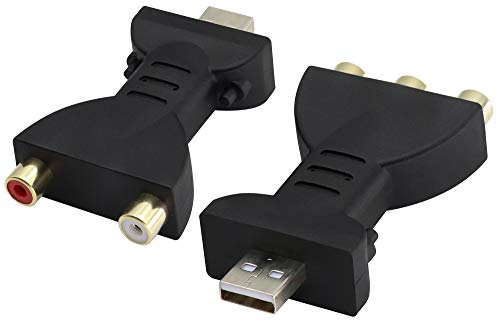 zdyCGTime 2 USB 2.0-Stecker auf 2/3RCA-Buchse Splitter Audio-Video AV Composite Adapter, 1080P AV auf USB-Kabel, geeignet für PC, Laptop, HDTV, DVD, Projektor und andere Geräte. von zdyCGTime